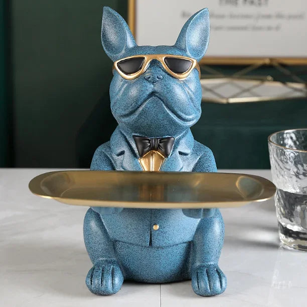Nordic French Bulldog Sculpture by Afralia™: Key Storage Table Decor & Jewelry Holder