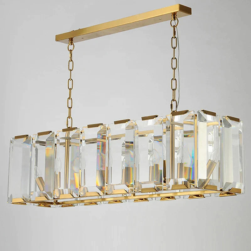 Afralia™ Modern LED Crystal Chandelier for Dining Living Bedroom - Elegant Round Rectangle Design