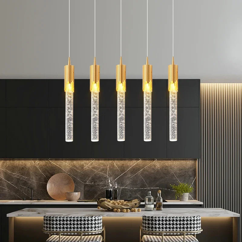 Afralia™ Crystal Staircase Chandelier: Modern Loft Hanging Lamps with Gold Finish