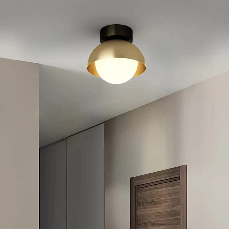 Afralia™ Ring Copper Ceiling Light Chandelier LED Fixture for Living Room Bedroom Aisle