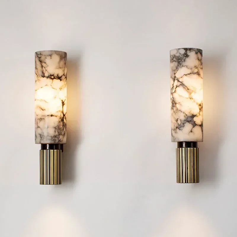 Afralia™ Minimalist Marble Wall Lamp for Living Room and Bedroom