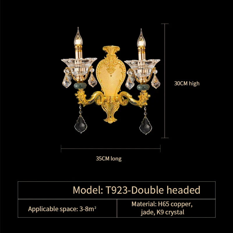 Afralia™ Luxe Crystal Chandelier: Elegant Copper Living Room Dining Candle Light
