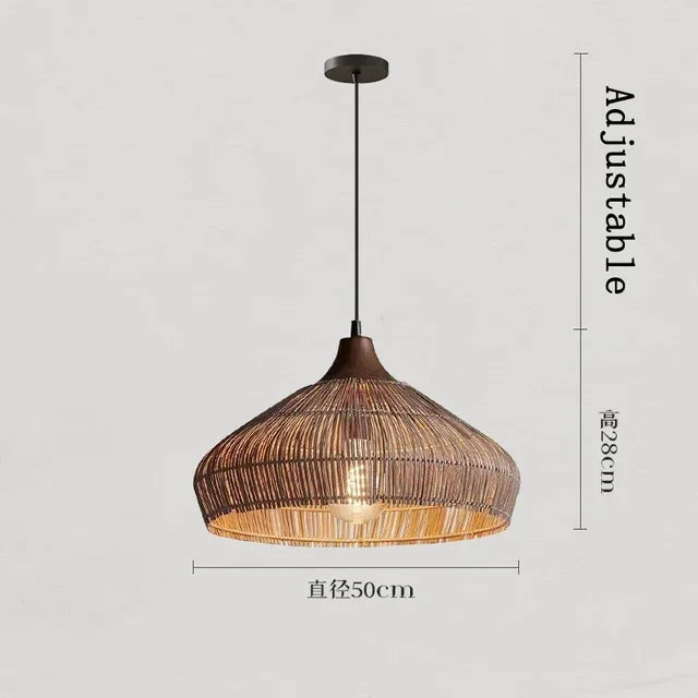 Afralia™ Vintage Rattan Pendant Lamps: Japanese Wabi Sabi Style for Kitchen, Dining Room