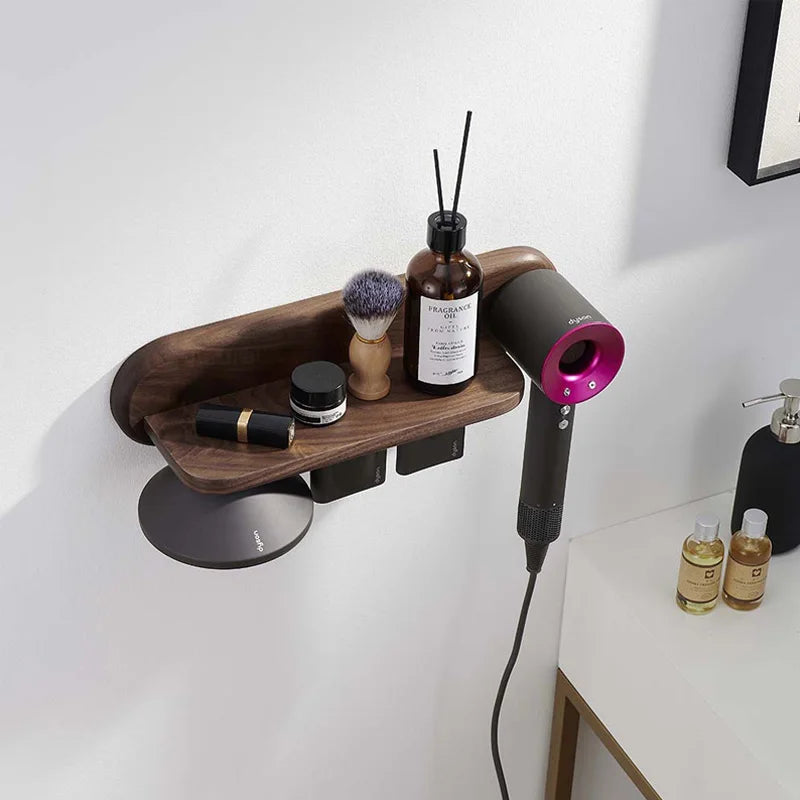 Afralia™ Hair Dryer Holder: Wall Mount Beech Wood Rack for Dyson Supersonic Hair Dryer