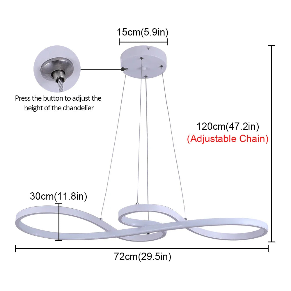 Afralia™ Acrylic LED Chandelier Pendant Light Minimalist Ceiling Lamp for Modern Decor