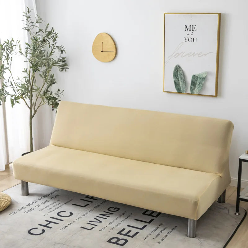 Afralia™ Solid Color Elastic Sofa Bed Cover Stretch Removable Washable Slipcover