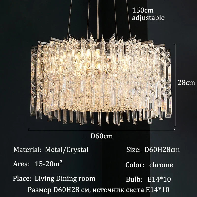 Afralia™ Crystal Chandeliers LED Ceiling Pendant Lights for Home Living Dining Room