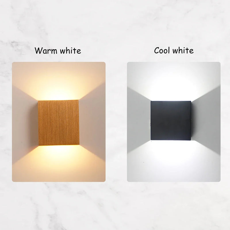 Afralia™ LED Up Down Wall Lamps: Gold & Silver Aluminium Wall Light for Bedroom, Living Room, Corridor