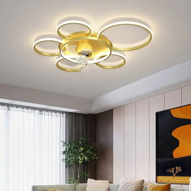 Afralia™ Luxury Nordic Living Room Ceiling Fan Light