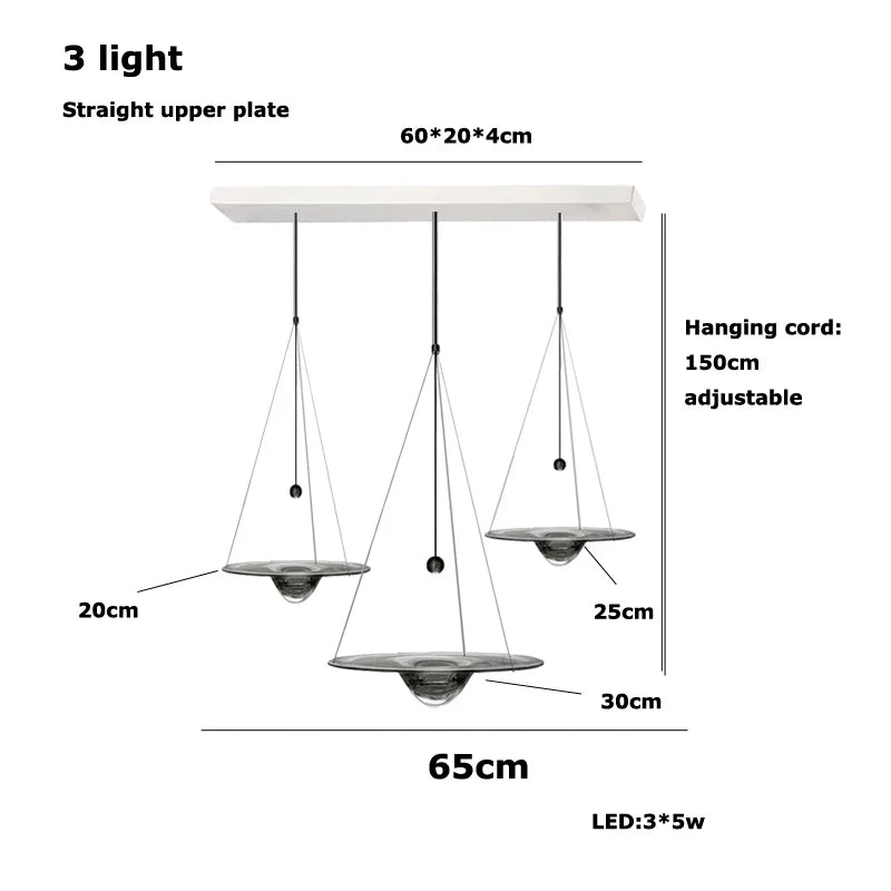 Afralia™ Clear Glass Disk LED Pendant Light - Modern Luxury Restaurant Ceiling Fixture