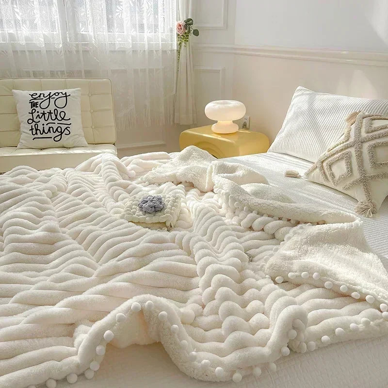 Afralia™ Luxe Faux Rabbit & Lamb's Wool Weighted Blanket for Cozy Autumn Winter Warmth