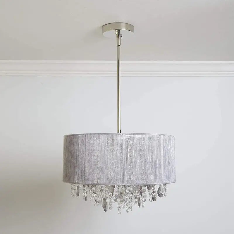 Afralia™ Crystal Fabric Pendant Lamp: Modern Minimalist Style for Bedroom, Study Room & Restaurant.