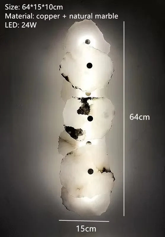 Afralia™ Natural Marble LED Chandelier for Luxury Living Room Art Deco, Dining Room Lighting