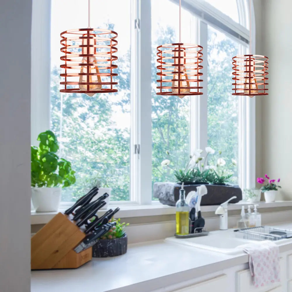 Afralia™ Industrial Retro Loft LED Pendant Light for Home Living Room Kitchen