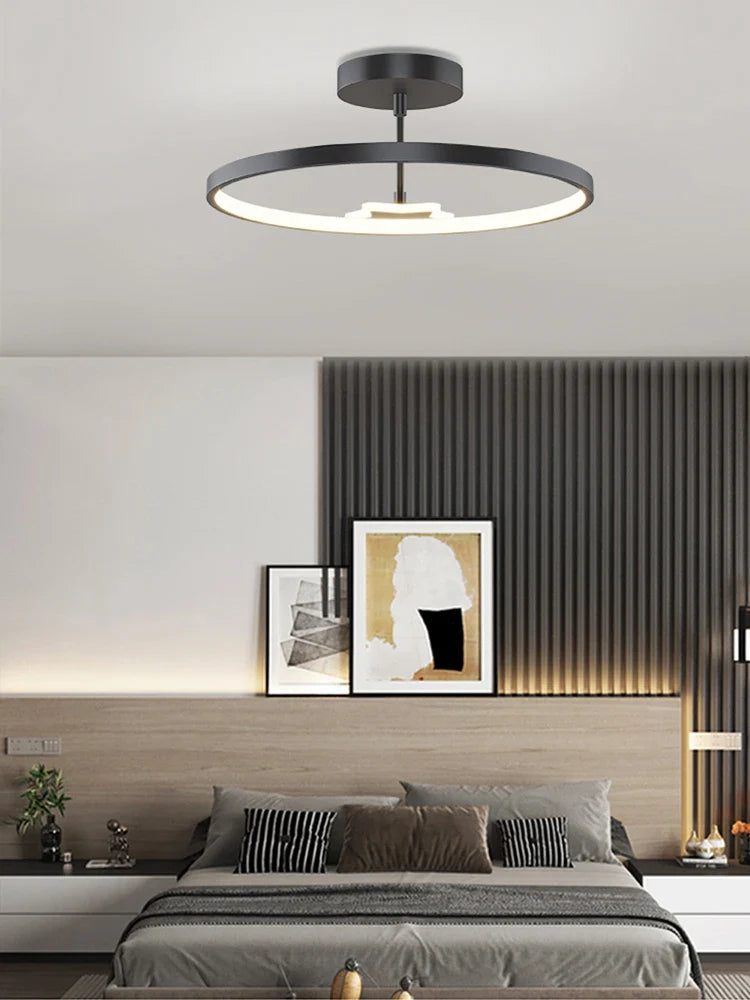 Afralia™ Circular LED Ceiling Lamp with Remote Control for Bedroom & Aisle Lighting