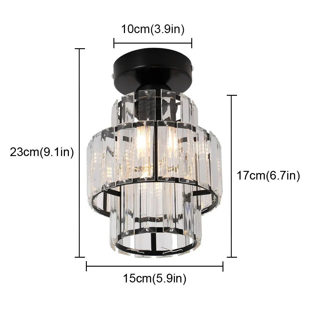 Afralia™ Modern Crystal Chandelier Flush Mount Ceiling Light for Bedroom Hallway Office