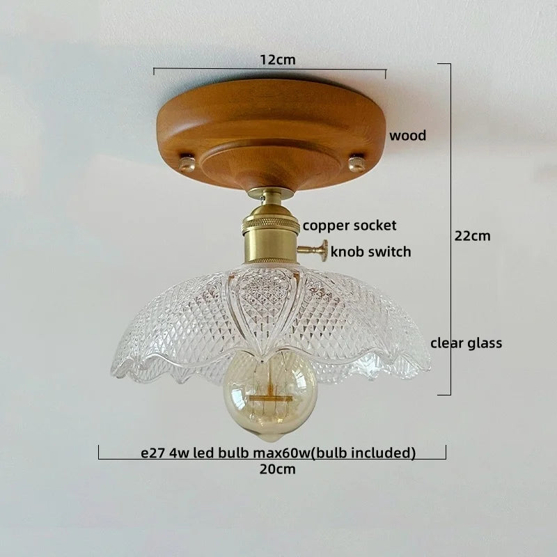 Afralia™ Walnut Copper LED Ceiling Light Modern Home Lighting Luminaria