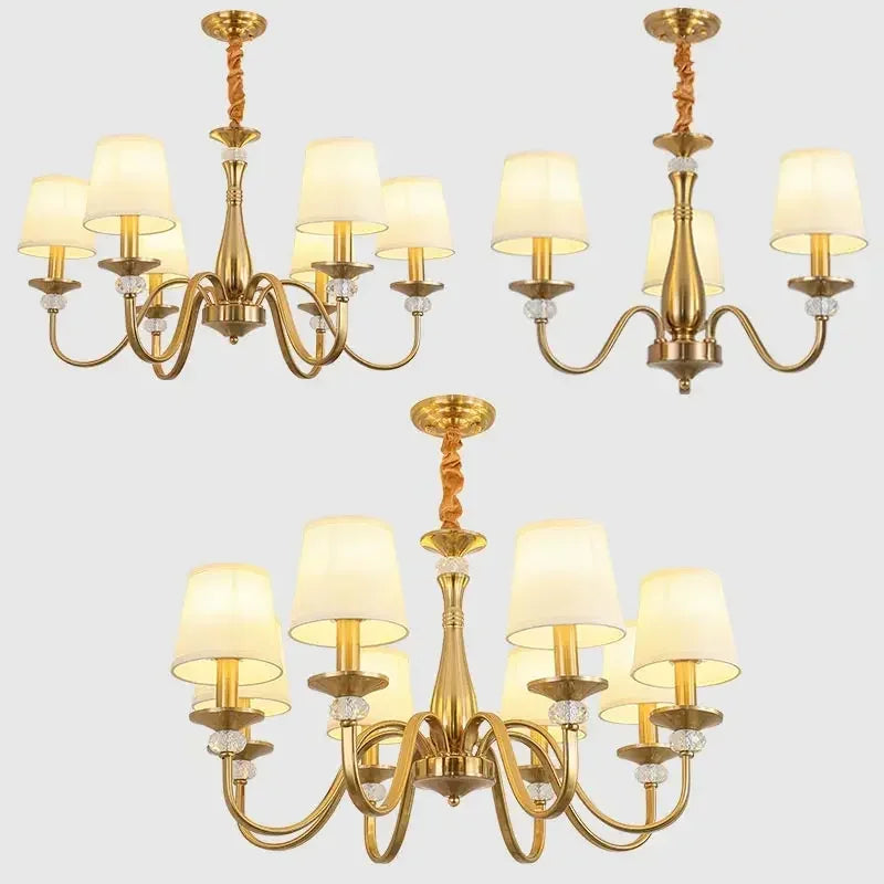 Afralia™ Retro Fabric Chandelier Ceiling Pendant Light for Living Room Kitchen Bedroom Dining