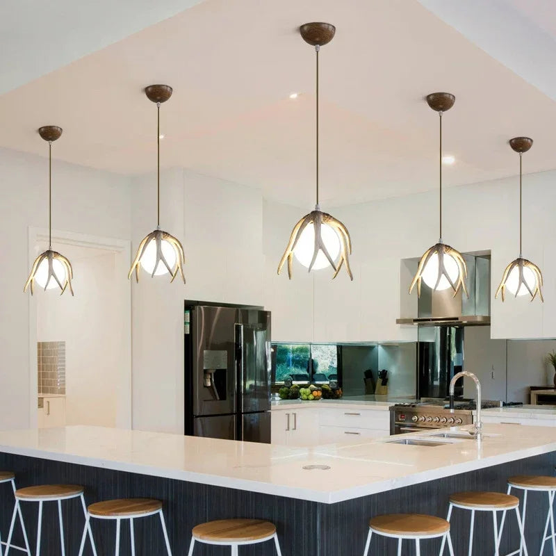 Afralia™ Nordic Antlers Chandelier for Restaurant Bar Cafe Homestay Wooden House Decor