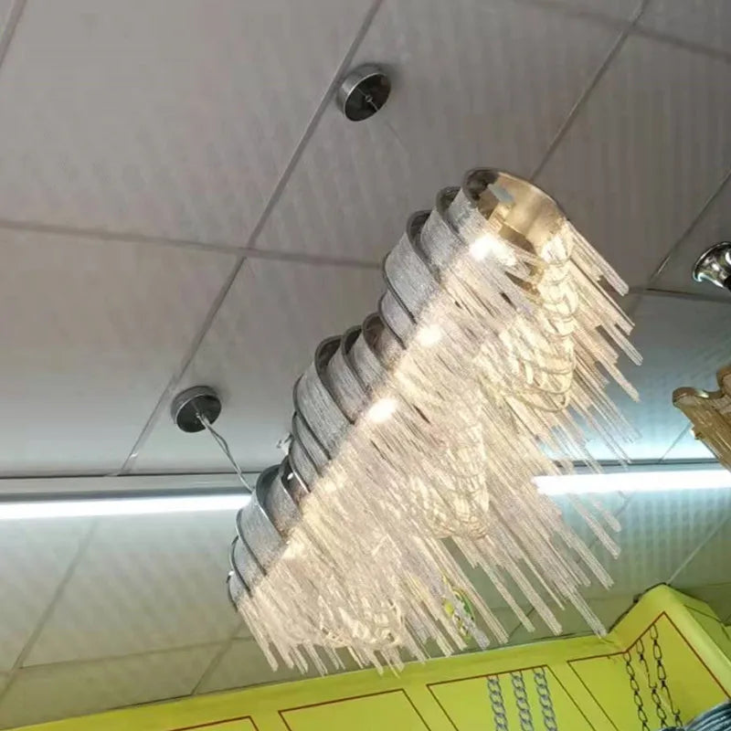 Afralia™ Tassel Chandelier Ceiling Light for Living Room Decor AestheticgetOption.