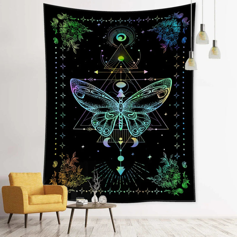 Afralia™ Geometric Butterfly Tapestry Wall Hanging for Bohemian Home Decor