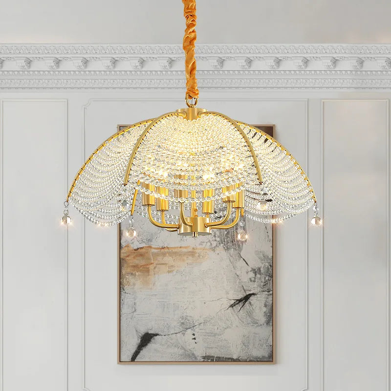 Afralia™ Copper Crystal Chandelier: Luxurious New American French Style Livingroom Lighting