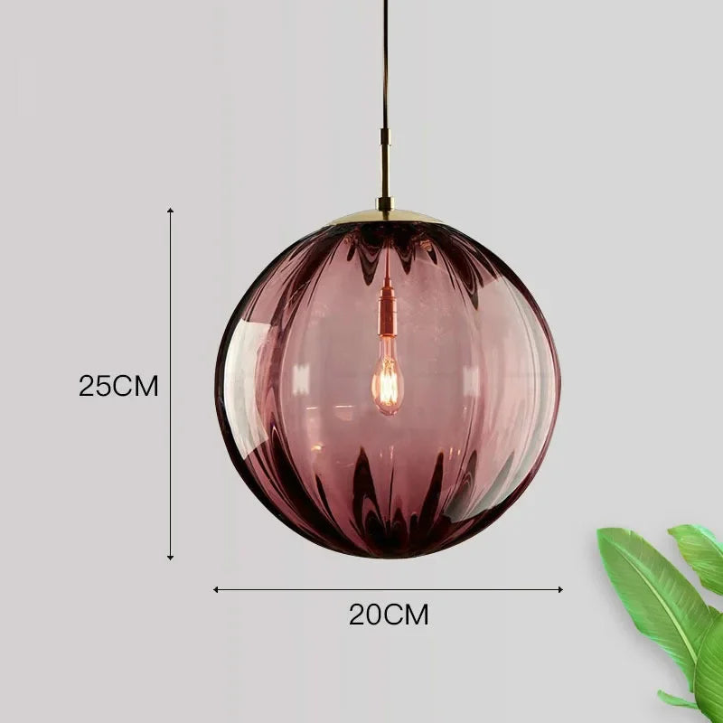 Afralia™ Glass Ball LED Pendant Lamp for Home Bedroom Living Room