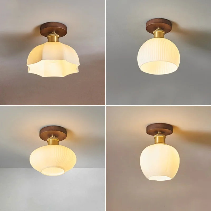 Afralia™ LED Ceiling Light Modern Style Indoor Lighting Aluminum Glass Nordic Lamp