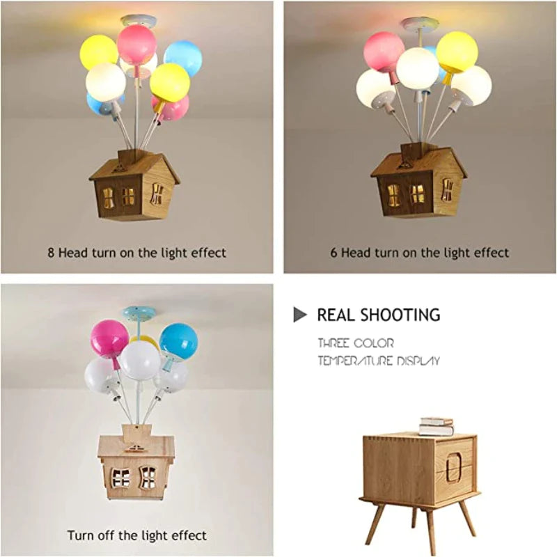 Afralia™ Modern Glass Balloon Ceiling Light for Children's Room LED Decoration