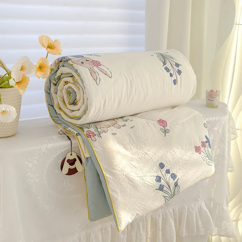 Afralia™ Lightweight Double Gauze Summer Quilt - Soft & Breathable Soya Fibre Fill