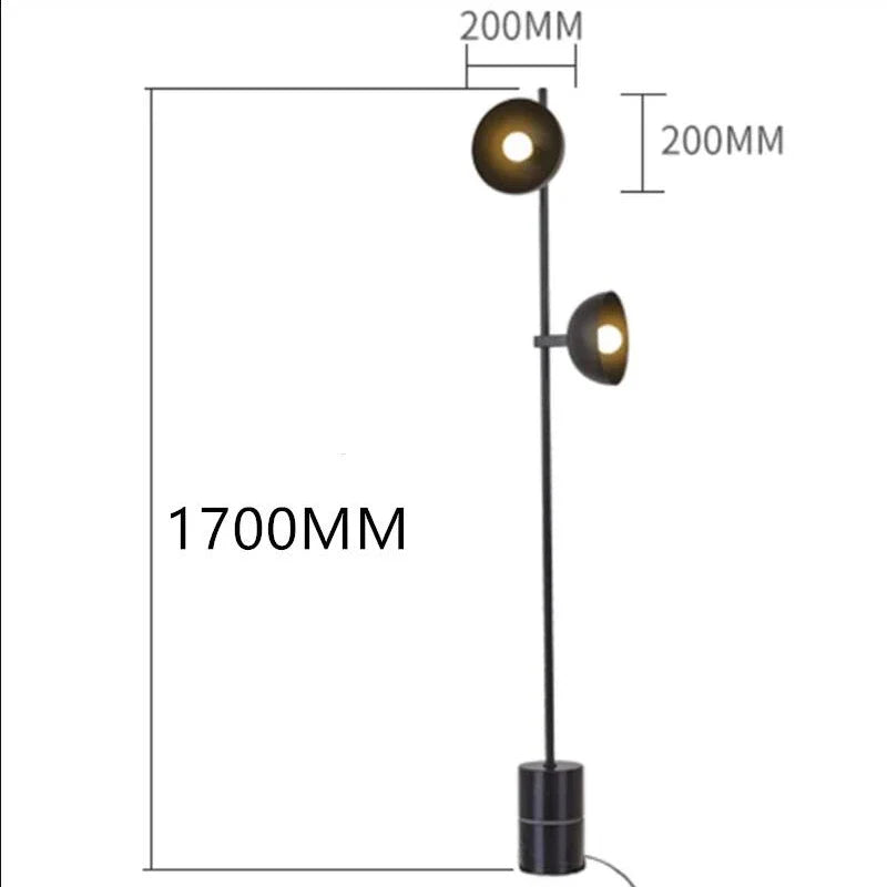 Afralia™ Modern Black Double Shade Floor Lamp for Stylish Home Decor