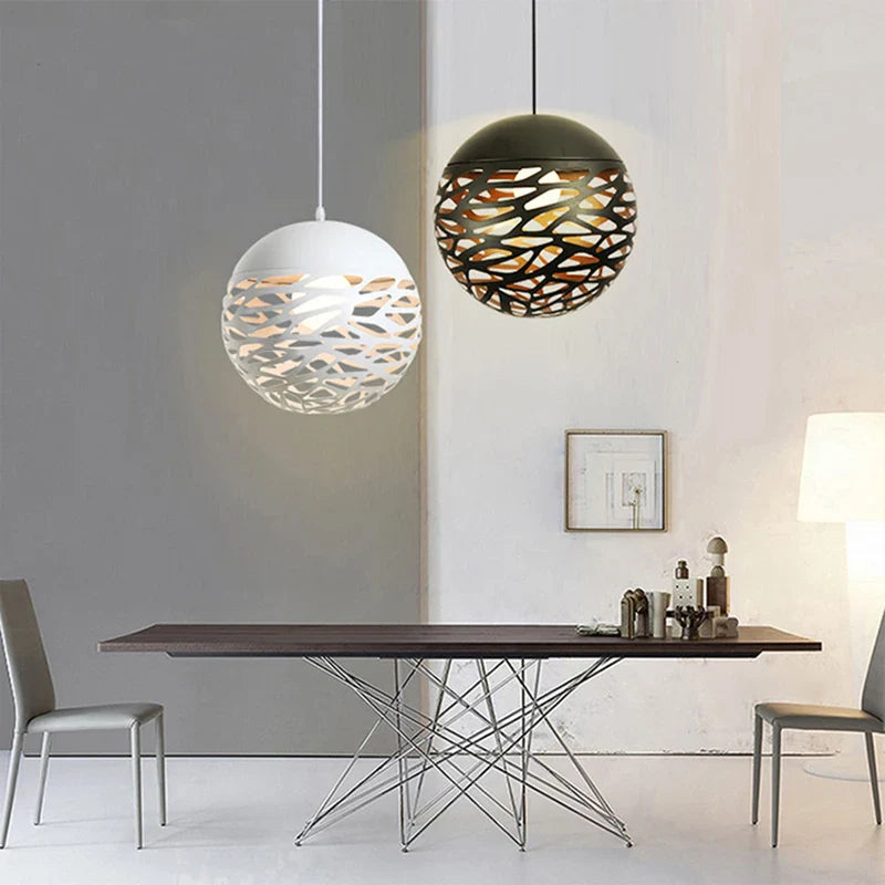 Afralia™ Modern LED Metal Pendant Light for Dining Living Room Bedroom Shop Bar