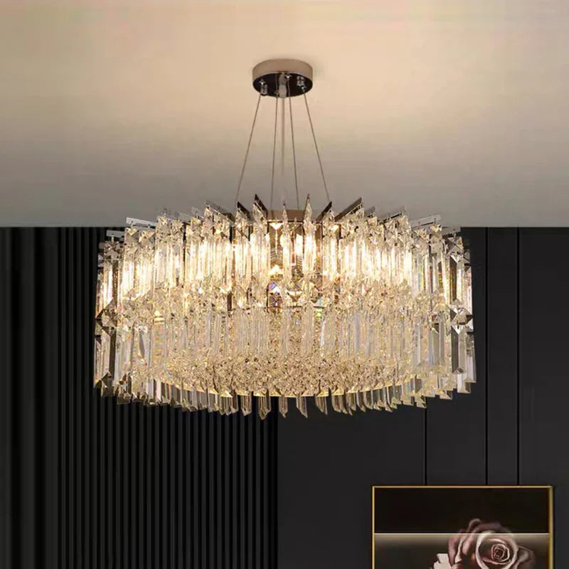 Afralia™ Crystal Chandelier, Luxury Living Room & Bedroom Pendant Light