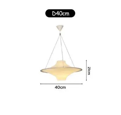 Afralia™ UFO Chandelier Cream LED Pendant Light Acrylic Saucer Lamp for Home Decor