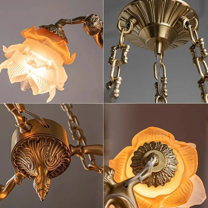 Afralia™ Brass Angel Chandelier: Luxury Burnishing Pendant Lights for Living Room