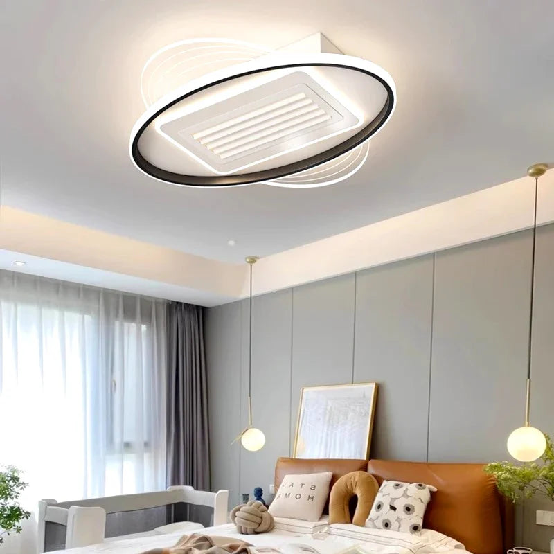 Afralia™ Kids Bedroom Ceiling Fan with Remote Control & Light - Modern Bladeless LED Fan