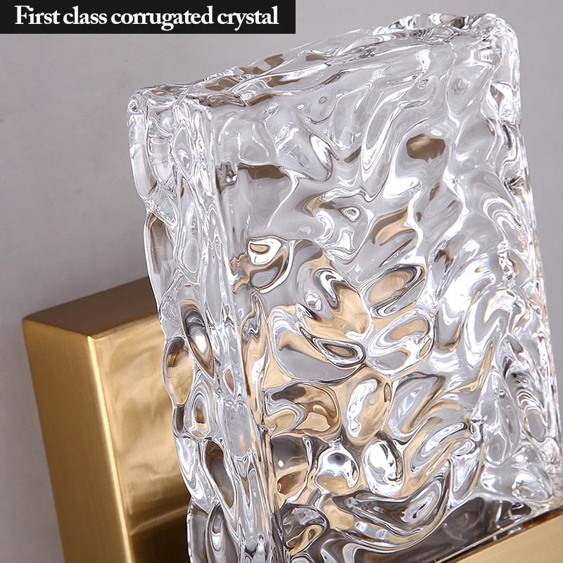 Afralia™ Crystal LED Wall Sconces | Modern Corrugated Design for Living Room, Bedroom, Aisle