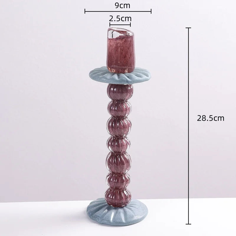 Afralia™ Geometric Glass Candlestick Holder Wedding Home Decoration Accessory