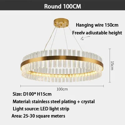 Afralia™ Crystal Ring Chandelier LED Pendant Light Fixture