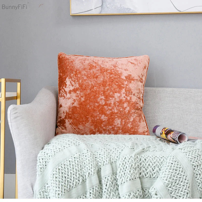 Afralia™ Plush Solid Cushion Cover Fringed Home Decor 50x50cm Sofa Bed