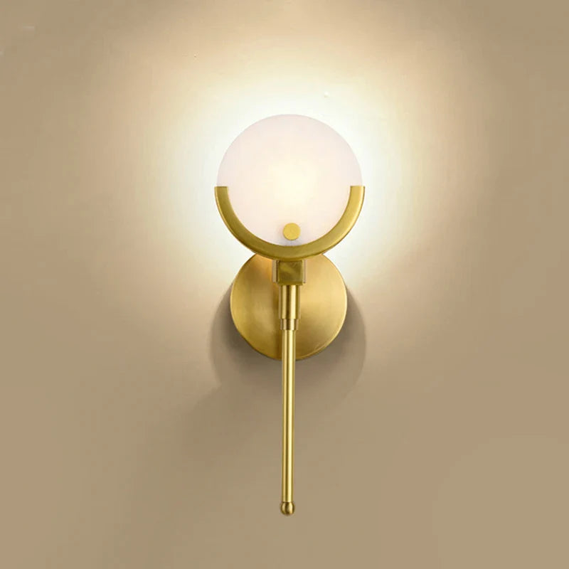 Afralia™ Gold Marble Wall Lights: Modern LED Sconce for Living Room Bedroom Decor