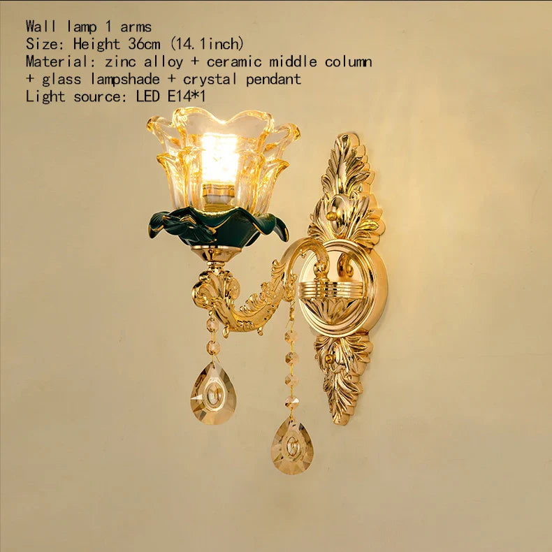 Afralia™ Dark Blue Crystal Chandelier, Vintage Style Ceiling Lamp for Living Room Bedroom Villa