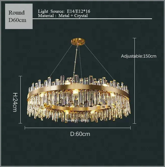 Afralia™ Crystal LED Chandelier for Luxurious Living & Dining Spaces