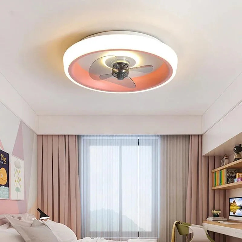 Afralia™ Modern Gold LED Ceiling Fan with Invisible Blades & Remote Control