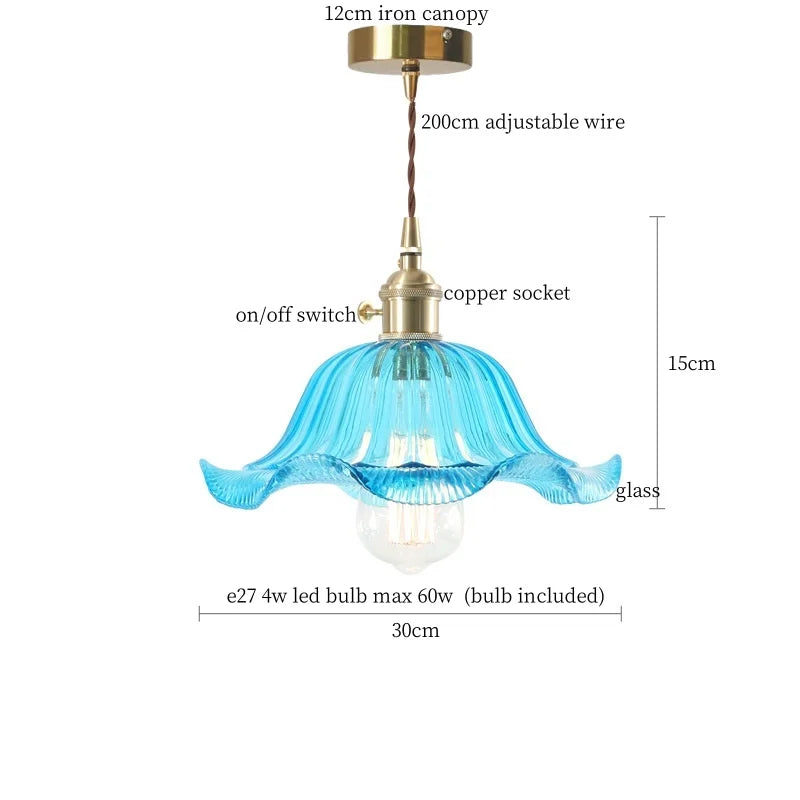 Afralia™ Glass Flounce LED Pendant Light - Stylish Nordic Design