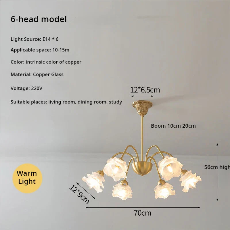 Afralia™ Elegant Flower Chandelier - Modern Retro Medieval Style for Living Room Dining Bedroom
