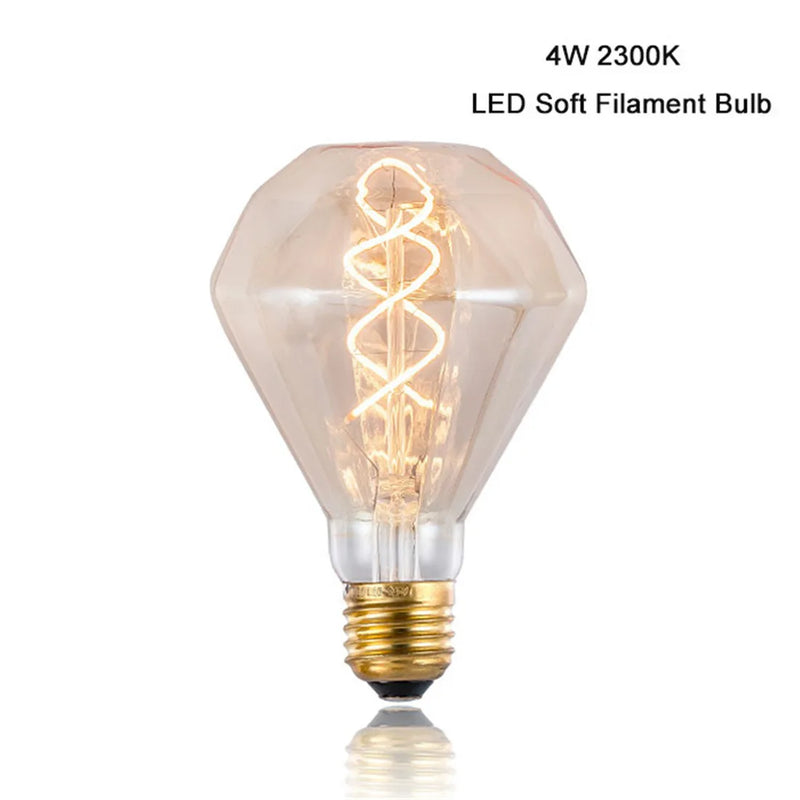 Afralia™ G95 Diamond LED Spiral Filament Bulb 4W Vintage Edison Light Lamp