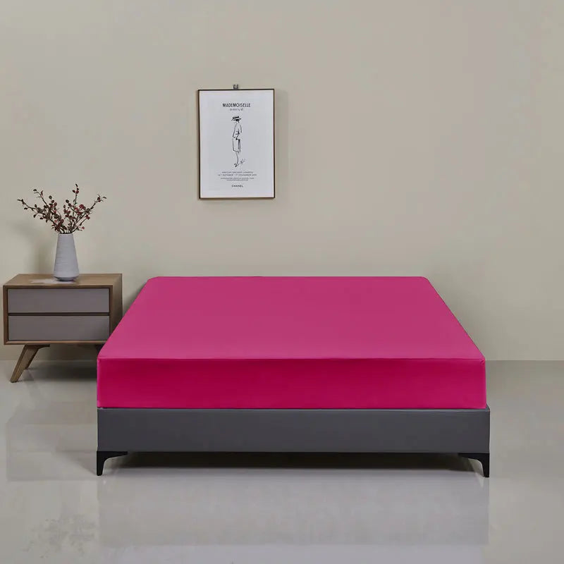 Afralia™ Waterproof Brushed Bedsheet, Solid Color Single Bed Cover with Elastic Band