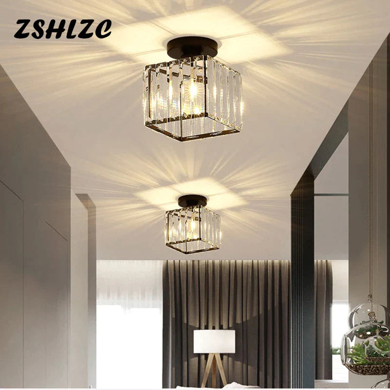 Afralia™ Crystal LED Chandelier for Aisle, Hallway, and Living Spaces