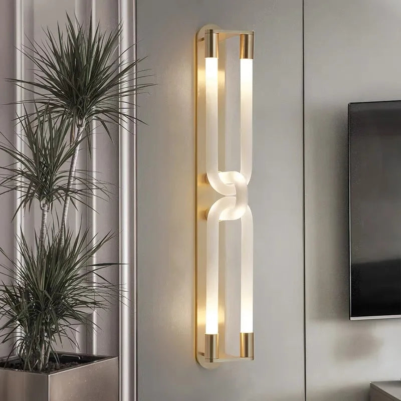 Afralia™ LED Tube Wall Sconce Gold Black White Metal Acrylic Light Fixture